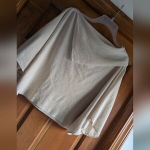 Zara Cream Textured Boatneck Blouse